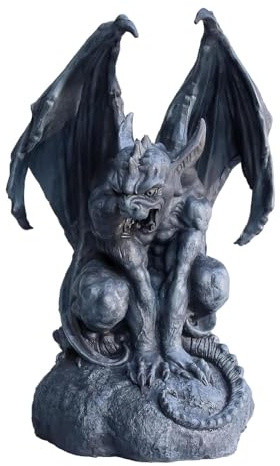 Ebros Gift Large Cathedral Guardian Crouching Winged Gargoyle Statue 12.5 H Gothic Warden Protector from Evil Spirits Underworld Dark Arts Fantasy Sculpture