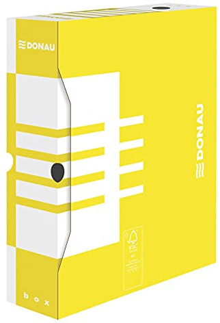 DONAU 7660301FSC-11 arkivlåda av återvunnen kartong, 20-pack, A4/80 mm/B ryggbredd, gul