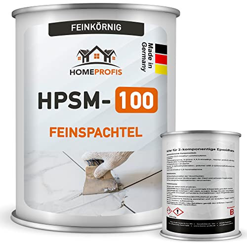 Home Profis® HPSM-100 Feinspachtel auf Epoxidharz Basis (1,5 kg) Spachtelmasse Füllspachtel Reparaturspachtel GFK Holz Beton Estrich Autoreparatur Bereichsausbesserung