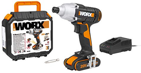 WORX WX291 Cordless Impact Driver with 2.0 Ah Battery, Black, 18V (20V Max)