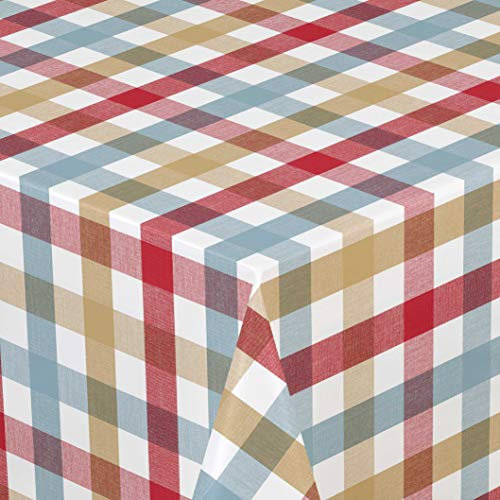 Wachstuch Wachstischdecke Tischdecke Gartentischdecke Pastell Karo Rot Breite & Länge wählbar 130 x 210 cm Eckig abwaschbar