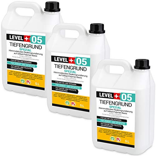 LEVEL PLUS 15L Tiefengrund Spezial SILIKATPOLYMER SCHNELL TROCKNEND Grundierung Tiefgrund Kaliwasserglas RM05