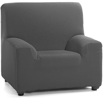 Martina Home Tunez, Sofabezug Stretch, Canvas (50% Polyester, 45% Baumwolle, 5% Elasthan), Anthrazitgrau, 1 Sitzer (70-110 cm Breite)
