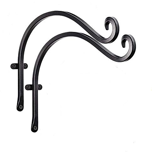 Wankd Blumenampel Halterung, 2 Stück Metall Wandhaken für Blumenampel Wandhalterung Hängeampel Draußen Gusseisen Blumenampelhalter Garten für Zaun Blumenampel Groß, Hängekörbe, Windspiele, Laternen