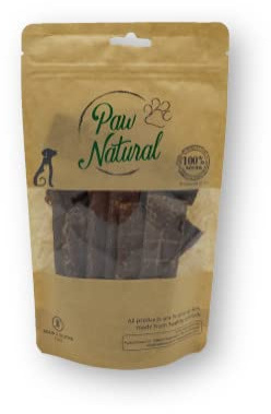 Paw Natural Hunde Leckerlis | 150g Hirsch-Streifen | 100% Gluten- & getreidefrei | aus frischem Fleisch gesunder Tiere