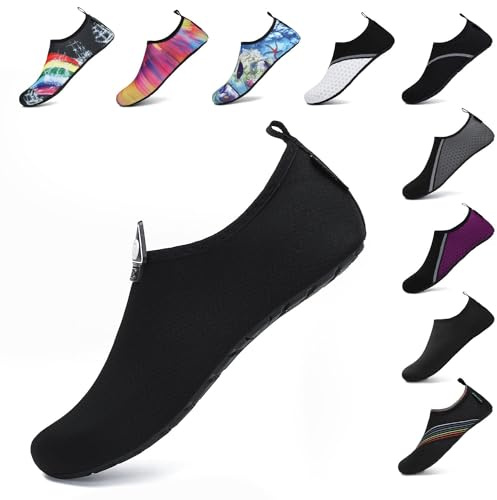 SAGUARO Unisex Badeschuhe Outdoor Schnell Trocken Wasserschuhe Damen Sommer Aquaschuhe Frauen Surfschuhe Männer Barfußschuhe für Herren Leicht Dunkel 44/45 EU