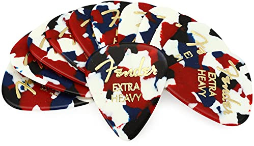 Fender® »351 SHAPE CLASSIC PICKS - CONFETTI« Zelluloid Plektren - Form: 351-12er-Pack - Stärke: Extra Heavy - Farbe: Confetti
