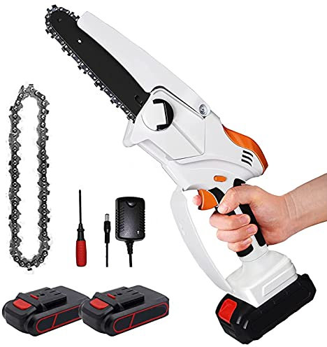 GJXJY Motosega a Batteria per Potatura 8 Pollici Professionale, 21V Mini Seghetto Elettrico Ricaricabile Motosega per Potatura di Alberi e Giardino Attrezzo da Giardino