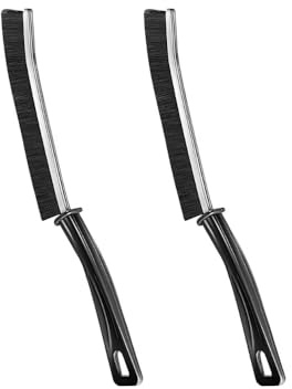 BLACK Crevice Cleaning Brush - Long Handle Narrow Groove Gap Cleaning Tool for Bathroom Tile, Kitchen & Home