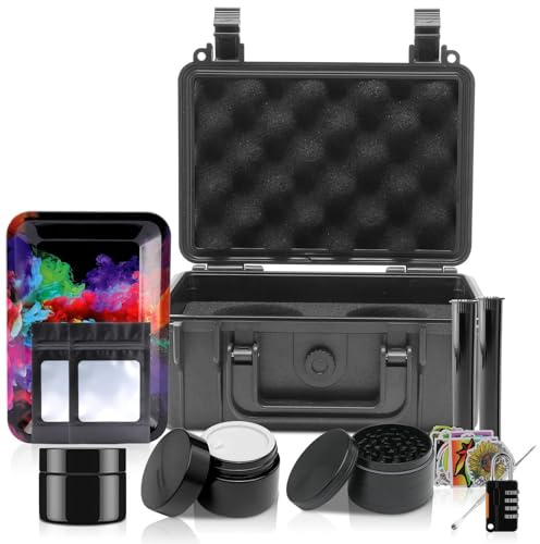 Kyrgyzst Smell Proof Box - Lock Box with Odor Proof Lid, Discreet, Child & Robust, Multi-use for Home, Travel, Camping (Multicolor)