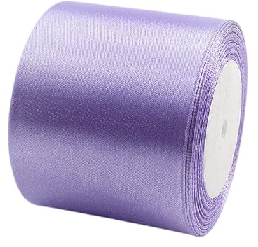 23m Satinband Geschenkband Helles Lila 75mm Breit,Trauer Band Schleifenband Satin Dekoband Geschenkverpackung Deko Band Stoffband für Halloween Weihnachten Hochzeit Taufe Geburtstag DIY-Handwerk