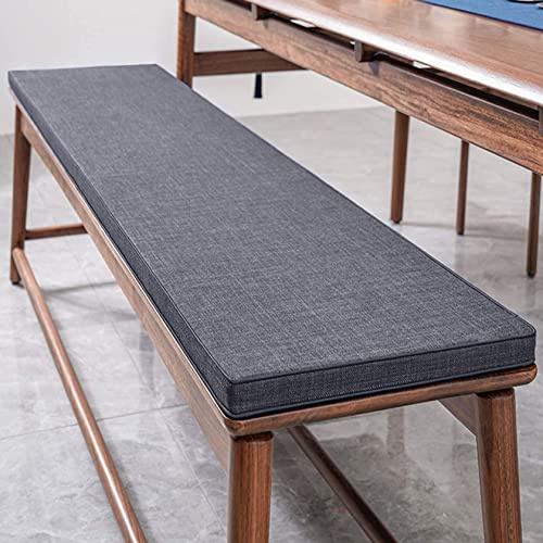 SXROMDA Customize Bench Cushion, High Density Memory Foam, Linen Washable, Non-Slip Pad for Shoe Rack, Window, Piano, Dining (Custom Size, Dark Grey)