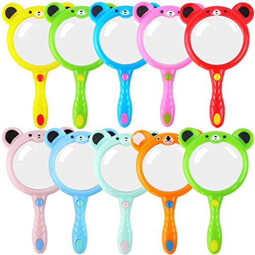 FEIBAMAOYI Lupen Kinder，10 Stück Mini lupen Spielzeug Handheld lupen Kinder Tragbar kinderlupe Mini Kunststoff handlupe，für Kindergeburtstag Detektiv Rollenspiel