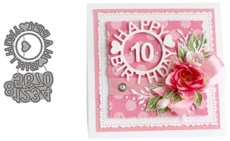 Sredwtk Zahlen Stanzschablonen Geburtstag Cutting Dies Prägeschablonen Stanzformen Schablonen Für Scrapbooking, Fotopapier 3D Karten Handwerk Prägen DIY Herstellung Geschenk