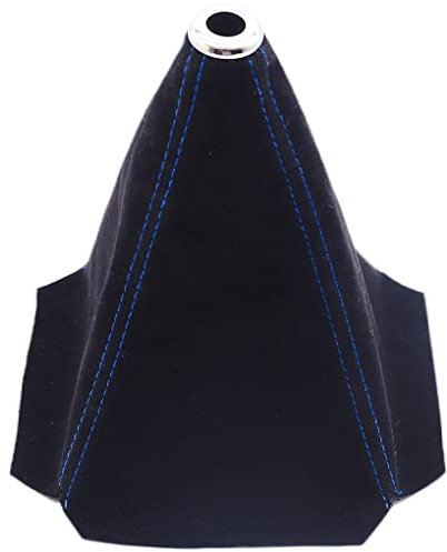 QOKLIYUI Universal Schaltmanschetten Boot Wildleder Schaltknauf Abdeckung Gamasche Hebel Staubschutz Handbremse Autozubehör, Blaue Linie