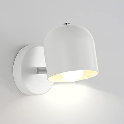 Chao Zan LED kreative Wandlampe kinderzimmer,Wandleuchte Innen Modern Schlafzimmer,E27 Metallkopf Kinder Nachttischlampe,Nordischer Stil Wohnzimmer Bettlampe,für Küche,Weiß rosa gelb grau (Weiß)