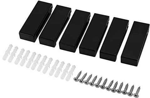 DUXEDO Wandhaken, Kleiderhaken, Küchenhaken, 6-teiliger Klapphaken aus Aluminiumlegierung, Einzelhaken for Garderobe, geeignet for Badezimmer, Küche und Wohnzimmer, schwarz