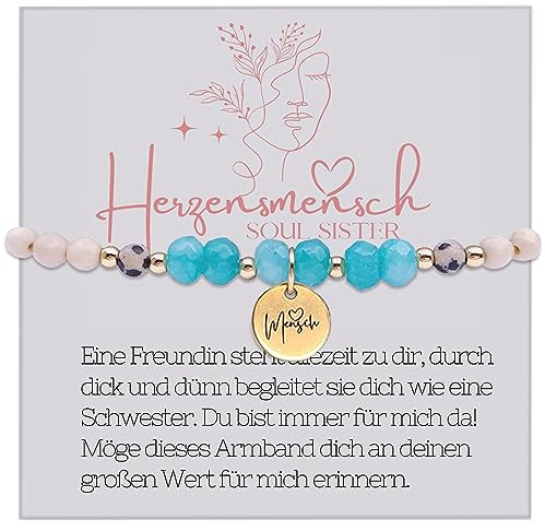 Titulo : Echtes Amazonit Armband Damen – Hochwertige Handgemachte Freundschaftsarmbänder/Perlenarmband Damen als Freundschaftsarmband