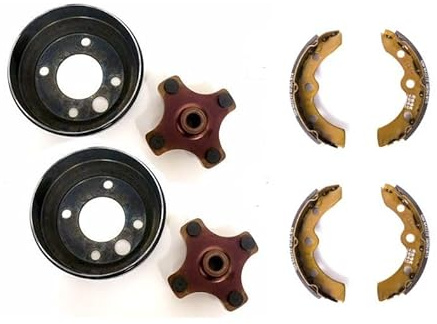 3G Heavy Duty Brake Drum & Brake Shoes Set for EZGO TXT Electric Golf Carts 1986+