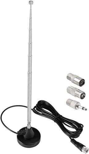 DAB+ FM Radio Antenna with Magnetic Base - Telescopic Aerial with 3m Extension Cable for 75 Ohm DAB+ FM Radio Home Stereo Receiver