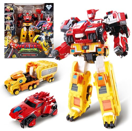Quantum Heroes DINOSTER Robot Transforming 2 en 1 Raptor Tron 28cm