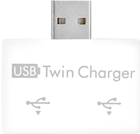 Adaptador Divisor de Concentrador USB2.0, Concentrador USB2.0 con Dos Puertos USB, Adaptador Divisor de Cargador Doble Adecuado para Cualquier Dispositivo Móvil, Portátil, Plug