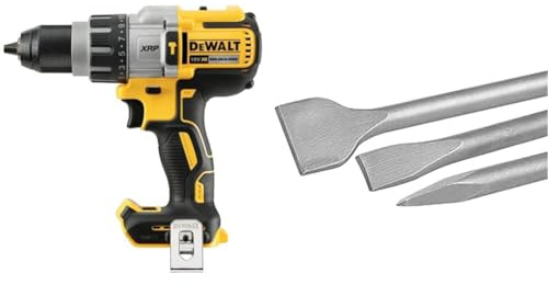 DeWalt Perceuse visseuse percussion Premium XRP 18V - sans batterie ni chargeur - coffret TSTAK & Jeu de 3 Burins SDS-PLUS - 2 Burins Plats et 1 Burins Pointu 25 cm - Travail du Béton