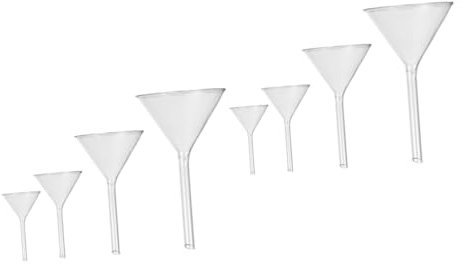 Garneck 8 Pz imbuto cristalleria mini imbuti attrezzature da laboratorio bicchiere chemical filtro bottiglie d'acqua strumento resistente alla temperatura articoli da laboratorio in