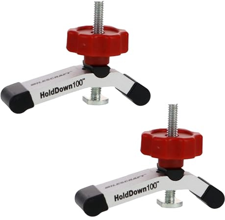 Milescraft 4035 Hold Down 100 Stück T-Gleis Mini-Halteklemme 8,9 cm L x 1,6 cm B, eloxierte robuste T-Schienenklemmen für Holzbearbeitung