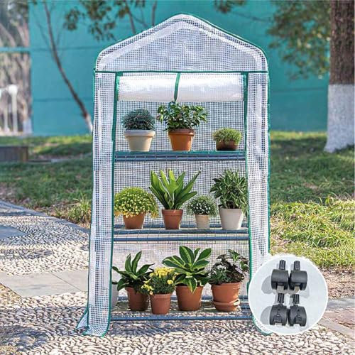 XLJKNLP 3-Stufiges Begehbares Gewächshaus mit Flaschenzug, Tragbares Pop-up-gewächshaus mit PE/PVC-Abdeckung, Für Den Anbau Von Pflanzen Gartenterrasse Innenveranda