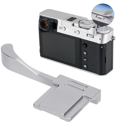 Kamera Daumen Up Griff, Metall Daumen Up Rest Handgriff, Blitzschuh Daumen Rest Stützhalter für X100VI X100V X100F XE3 XE4 Kameras (Silber)
