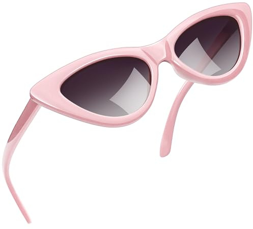 Joopin Occhiali da Sole Donna Occhi di Gatto Polarizzati Protezione UV Vintage Cat Eye Triangolari Sunglasses Occhiali da Sole a Punta (Montatura Rosa)