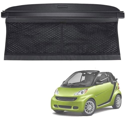 ZHAODG Auto Ausziehbar Kofferraum Schutz Abdeckung, für Smart 451 Fortwo 2007-2014, Laderaumabdeckung,Trunk Parcel Gepäck Security Privatsphäre ZubehöR