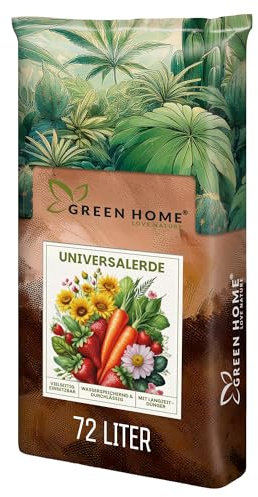 Green Home Universalerde 72L - für Zimmerpflanzen, Balkon und Garten. Strukturstabil mit Perlite und Kokosfaser. Ist als Blumenerde, Tomatenerde, Kräutererde und Erde Gemüsepflanzen geeignet