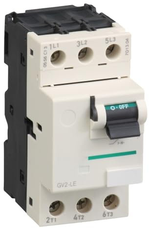 WURKVGMK Disjoncteur Moteur GV2LE08 GV2-LE08, GV2, 3P, 4 A, magnétique, Commande à Bascule, bornes à vis