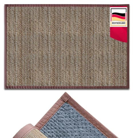 casa pura Tapis de Cuisine en Bambou hypoallergénique,idéal pour Salle de Bain,Salon,Corridor,Couloir, 17 mm d'épaisseur,Dos en Feutrine avec Picots antidérapant (Marron, 50 x 80 cm)
