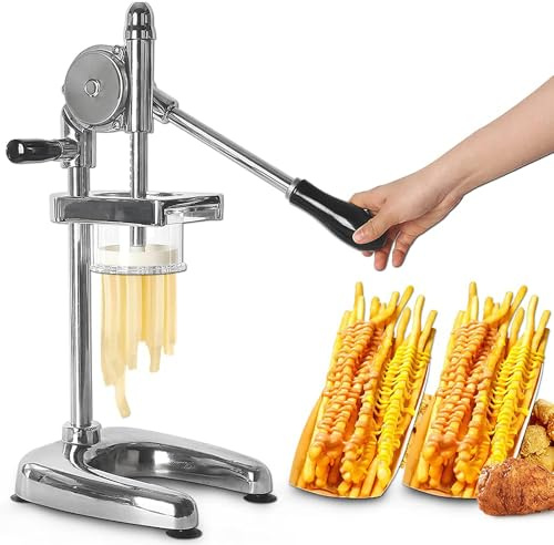 YXFAZPP Super Long French Fries Maker, Manual French Fries Cutter Machine, Stainless Steel Fried Potato Strips Squeezers
