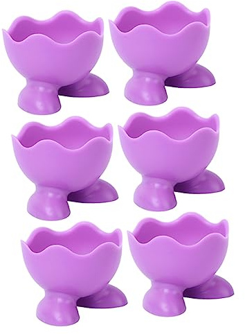 GALPADA 6 Piezas Hueveras de Silicona para Cocer Huevos de Soportes para Huevos Gadget de Cocina Colores Aleatorios para Desayunos y Decoraciones de Pascua Color Aleatorio Color Aleatorio