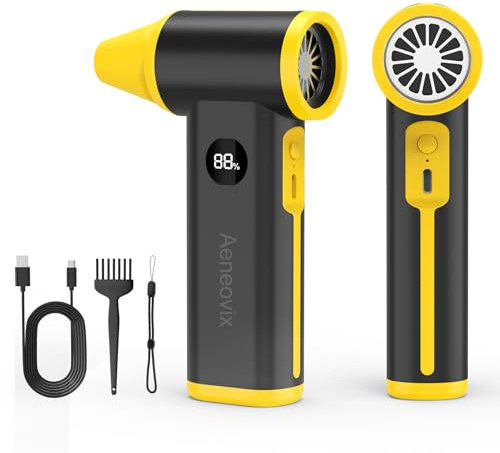 Compressed Air Duster, 130000RPM Super Power Cordless Electric Air Duster with Fast Charging, 8-Speed Adjustable Rechargeable Brushless Blower for Computer, Keyboard, Car, House and Outdoor Use