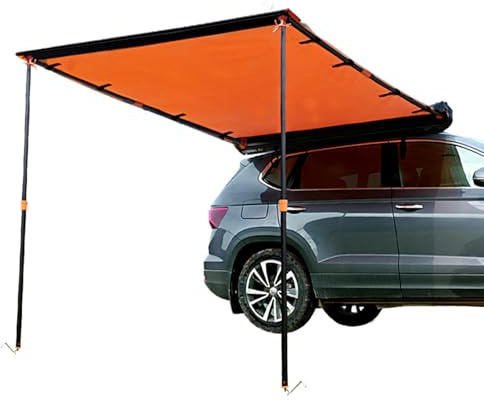 WRYsqbhjyb Dachzelt Auto UV50+ Sonnenschutz, Dachgepäckträger Markise, seitenmarkise ausziehbar, Auto Camping für SUV/LKW/Van(140 * 200cm/55 * 79in)