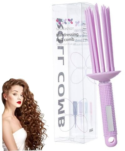 Curling Roll Comb Air Volumen lockiges Haar Kamm mit nicht schlupfem Griff flauschiges Haar -Volumizer -Werkzeug für Frauen Freizeitkleidung oder besondere Veranstaltungen
