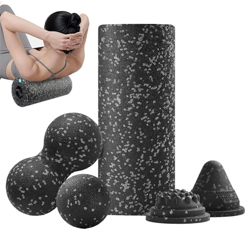 Bollisate Faszienrolle Set,Hochdichte Trainingsroller Für Workouts - Tiefenmassage Rad Trainingsgerät Für Wadenmuskeln Hotel Pilates Yoga