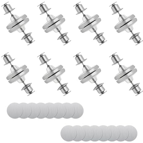 8 Paires Aimant Rideaux,Clips Latéraux Magnétiques Bouton magnétique pour Rideaux de Douche Rideaux