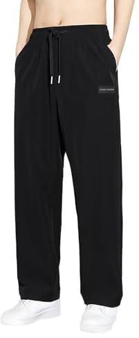 Pantalon de Jogging en Polaire Baggy à Jambe Droite pour Homme - Été - Confort Doux - Coupe Large et Décontractée - Jogging de Yoga - Pantalon de Sport - Jambe Ouverte - Bas Décontracté - Pantalon de