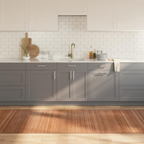 Yunovire Teppich Rechteckig Natur 100x300 cm, Bambus Teppich für Wohnzimmer, Schlafzimmer, rutschfest, Strapazierfähig, Modernes Design, Bodenbelag für Zuhause