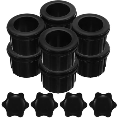NUOBESTY 4 Ensembles Lot de Bouchons de Trou pour Base de Parasol Noir de Rechange avec Vis Adaptateur Stabilisateur pour Pied de Parasol Extérieur Caches pour Trou de Table Terrasse Jardin