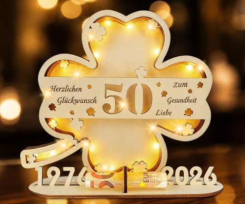 I LOVE MOM 50 Geburtstag Frauen männer, Kleeblatt Glück 50 geldgeschenk Geburtstag Holz, Geschenke zum 50 Geburtstag Mann Frauen für Geschenke, Hochzeiten, Partys, Geburtstage, Jubiläum