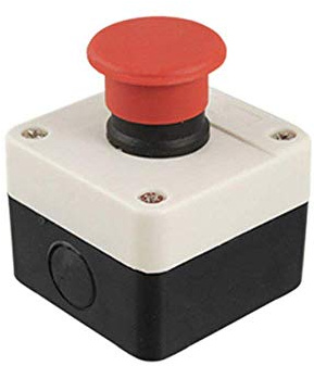 Pulsante di Arresto STOP Momentaneo a Fungo Rosso NC IP65 Cassetta Controllo Industriale Ritorno Molla 40mm - Meccanismo NC normalmente chiuso