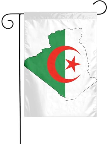 Drapeau de l'Algérie - Petit drapeau de Noël - Double face - Décoration de pelouse pour l'extérieur de la cour