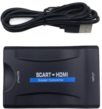 Qury Convertisseur péritel vers HDMI, Adaptateur péritel vers HDMI pour STB VHS VCR PS1 PS2 PS3 Ancien Lecteur DVD